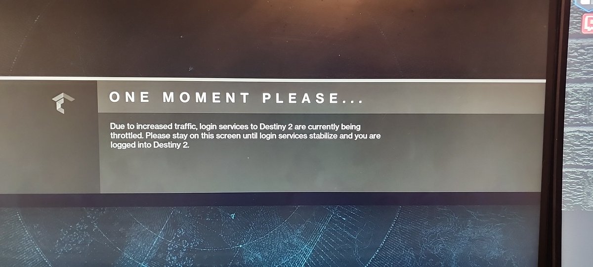TM36Ace's tweet photo. Aww man I just started playing again and I just bought all the DLC, Whats going on?  #bungie #Destiny2 https://t.co/CrpEo1kbSa