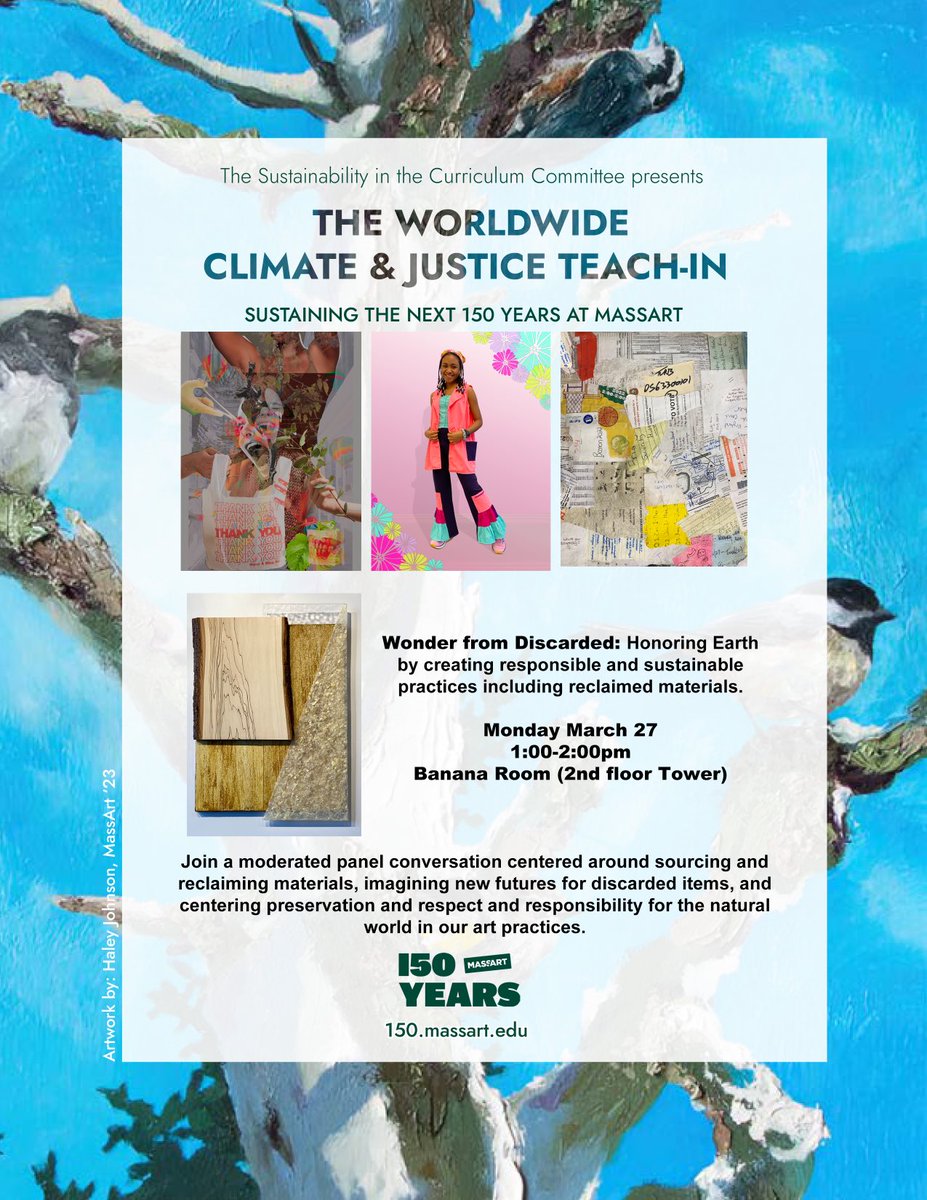 hello_lew's tweet photo. Join us Monday! @sustainablemassart
@massartboston
@massart.students
@worldwideteachin
#worldwideteachin
#makeclimateaclass
#solveclimateby2030
#MassArtTeachIn
#massart150
#sustainMassArt https://t.co/Y10k890S2e