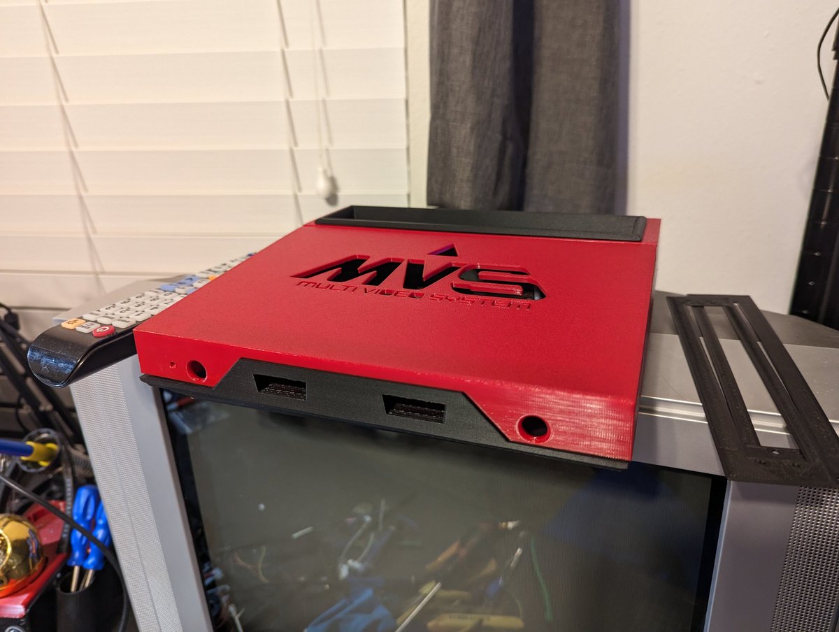 CableBoxMods's tweet photo. Finished the last parts of my #OMVS shell and tested the MV1C today. #Unibios and #neobiosmasta are ready to install, so now I just have to wait for my #openMVS kit to arrive and start assembly! I'll most likely remove the old bios chip tonight. https://t.co/DDHKuR26UW