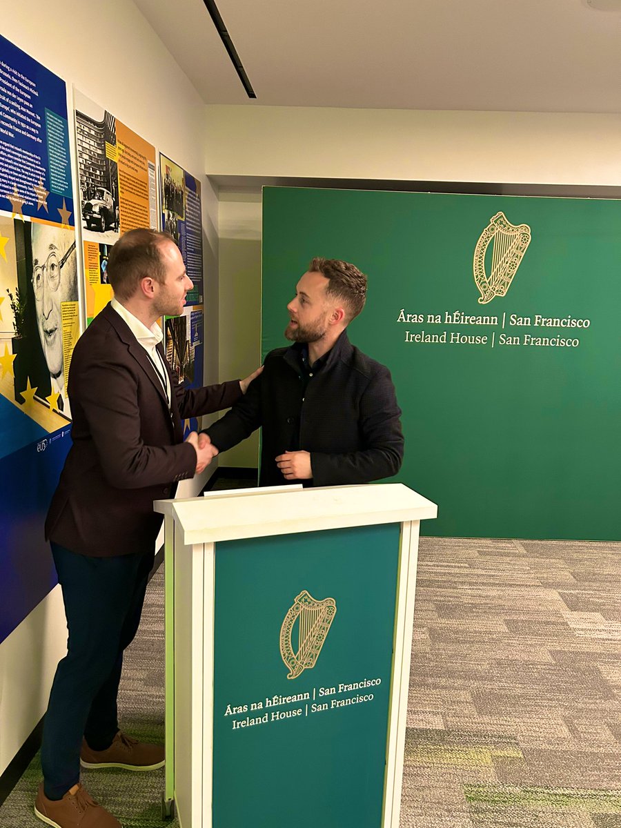 Great progress made between Canada 🇨🇦 and Europe 🇪🇺 at Ireland house in San Francisco 🇺🇸 earlier this month. <a href="/DannyOBrien7/">Danny O'Brien</a> #transatlantic #milestone 😉