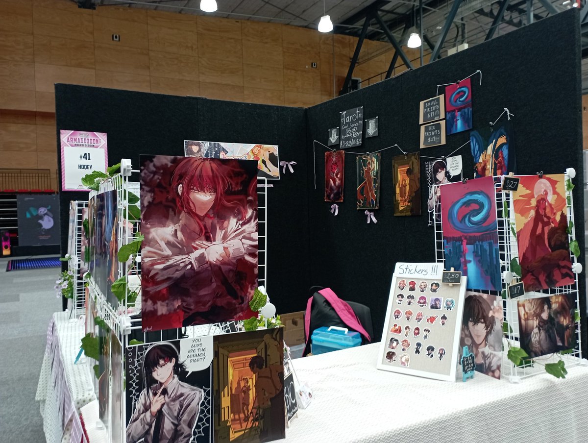 akechisfoot's tweet photo. we're here! right next to the just dance too😭 

exicted for tommorow!

#artistalley #Armageddon #bayofgeddon https://t.co/bTREtBisL5
