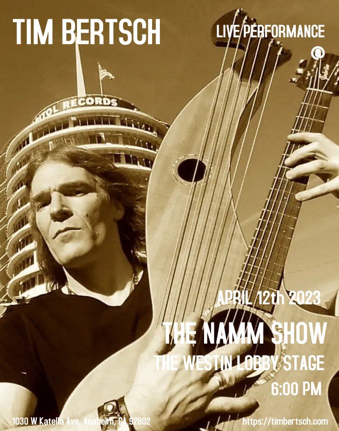 TIMBERTSCH's tweet photo. #timberlineharpguitars
#NAMM #thenammshow #officialtimberlineartist
#losangeles #seattle
#drstringsartist #bertschtim #Timbertsch #soulresonance #Guitar #Guitarist #Harpguitarist #Harpguitar 
#Recordingartist
#composer #drstrings #Performer #Musician #Officialartist #nammshow https://t.co/W7dzD3ojBg