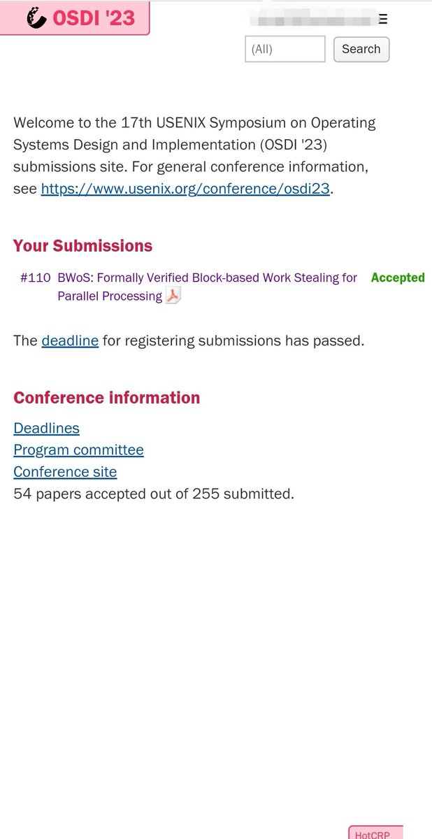 Our paper on work stealing for multi-core parallel processing has been accepted by #OSDI2023! This is another important achievement in improving multi-core concurrency performance through formal verification in the post-Moore era.