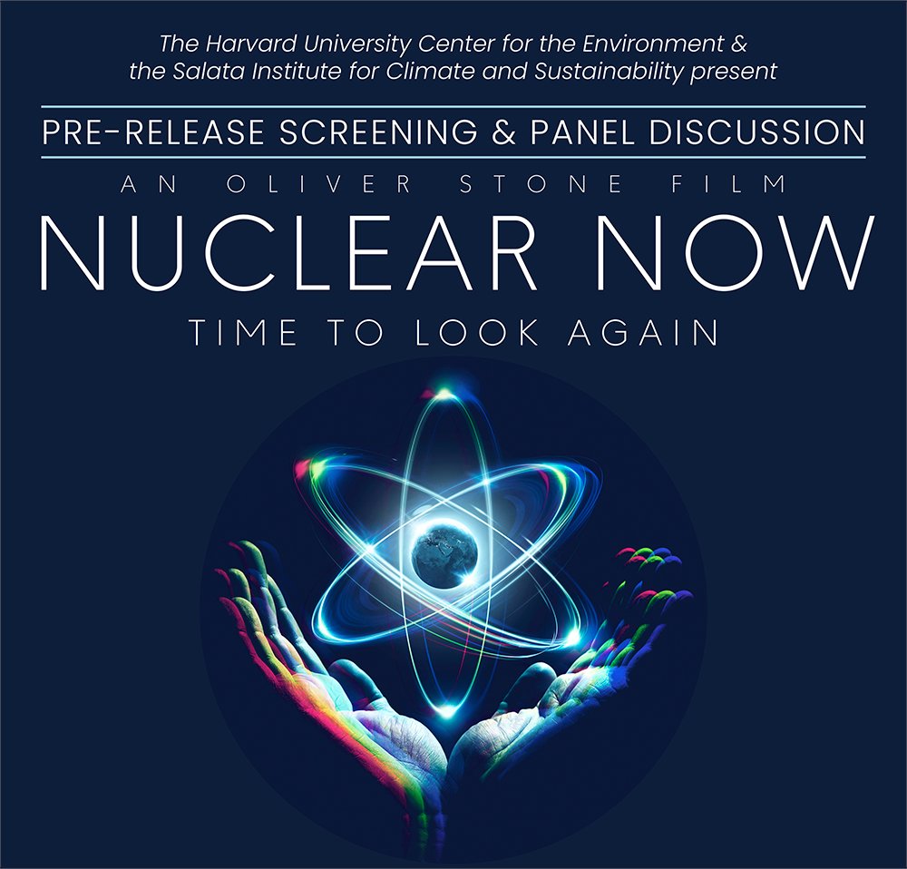 Sneak preview &amp; discussion by Oliver Stone &amp; several expert professors of Stone's new film: NUCLEAR NOW  (for Boston-area university ID cardholders only) | Harvard University Center for the Environment (I'll give some opening remarks).  environment.harvard.edu/event/nuclear-…