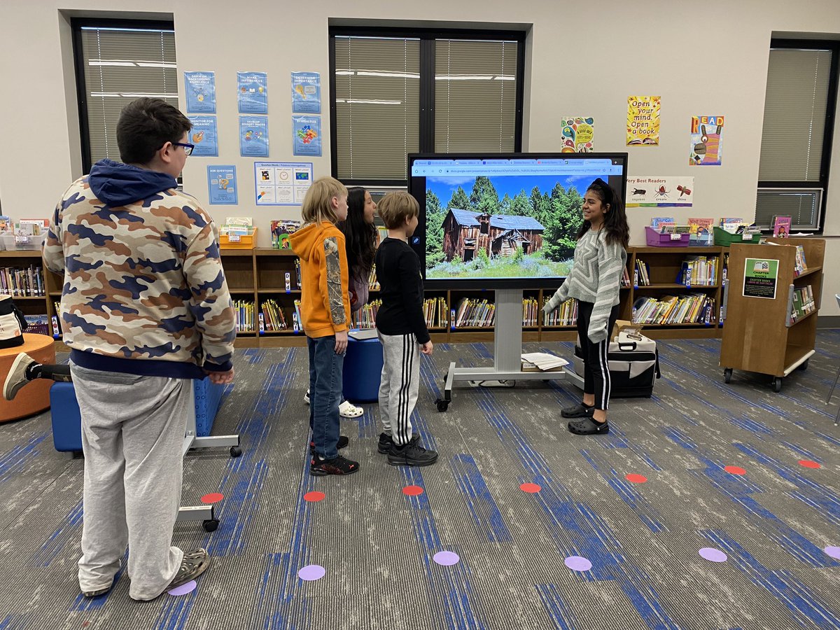 CuriosityMCMS's tweet photo. Using the library as a rehearsal space for exhibitions and Defenses of Learning? Yes, please! Our @mcmspartans students are preparing for their starring roles as learners! @shelbycountysch #IL3 https://t.co/HjcRIOK9TT