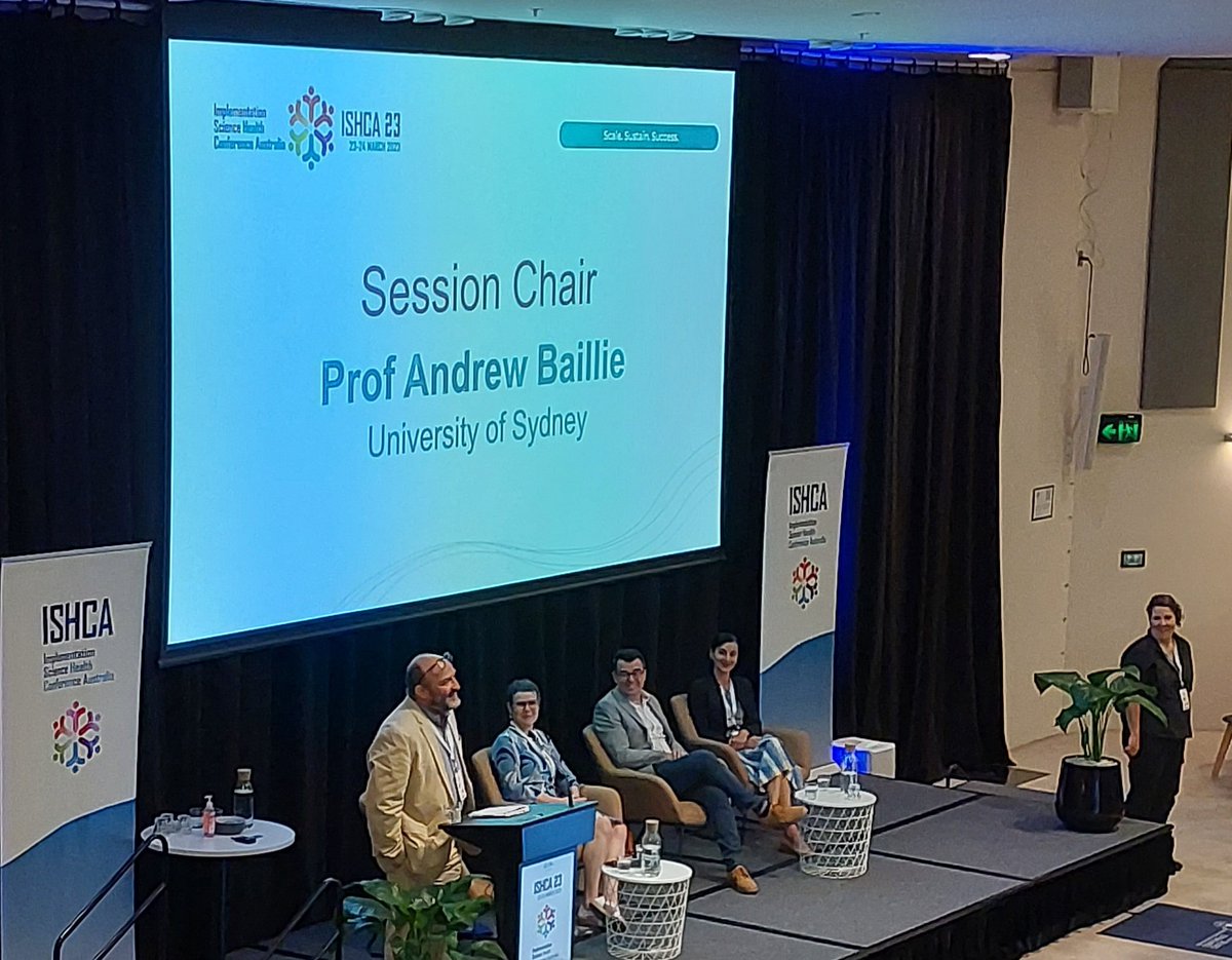 MitchellSarkies's tweet image. #ISHCA23 The brilliant @AndrewJBaillie chairing our final discussion session and using dad jokes as an #ImplementationStrategy #ImpSci #ImpSciSHP @SHPartners