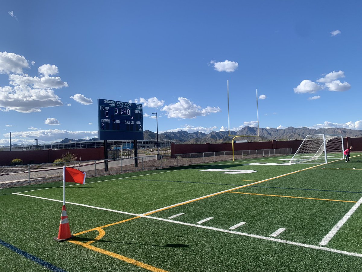 SPVWAthletics's tweet photo. Great to see soccer season has arrived. Another big home crowd today. Tough loss today but itβs time to regroup and get ready for next week. Great job JETS! #aimhigh #verradoway #checktheview @edkey_athletics @Edkey_CEO https://t.co/h4gjvJjjBW