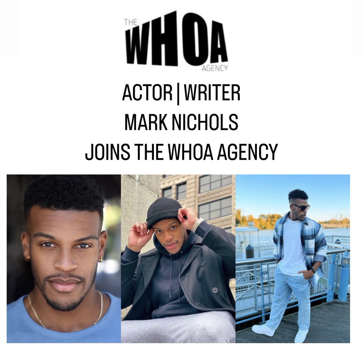 TheWhoaAgency's tweet photo. Welcome @Mark_Nichols1 💫✨ #TeamWHOA #TheWHOAagency https://t.co/4XIMcv3JD5