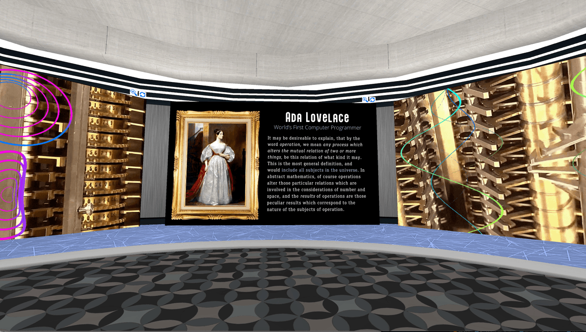 #AdaLovelace is just one of the women featured in Virbela’s Interactive Community Experiences, a series of cultural exhibits for you to enjoy in your Private Campus. Learn more ➡️ bit.ly/3cXc3h8