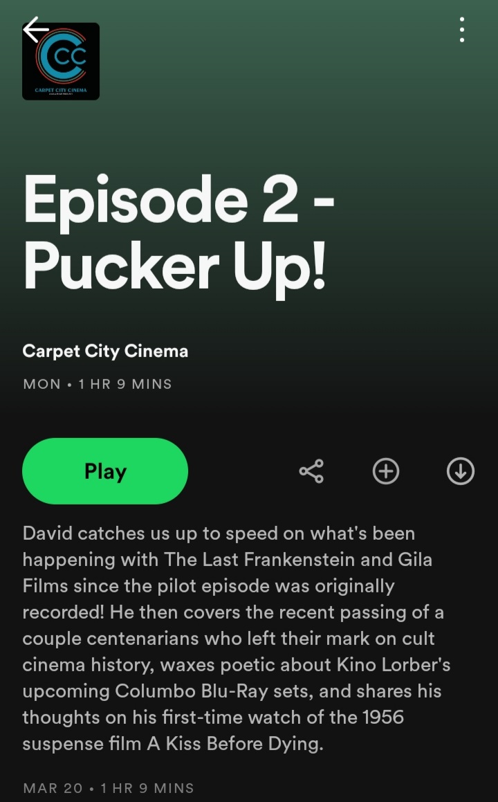 GilaFilmLLC's tweet photo. New episode of the Gila Films podcast CARPET CITY CINEMA has dropped at @spotify and @itunes !
#carpetcitycinema #GilaFilms #indiefilm #podcasting #podcast #moviepodcast #LastFrankenstein https://t.co/Aq5xLebg61