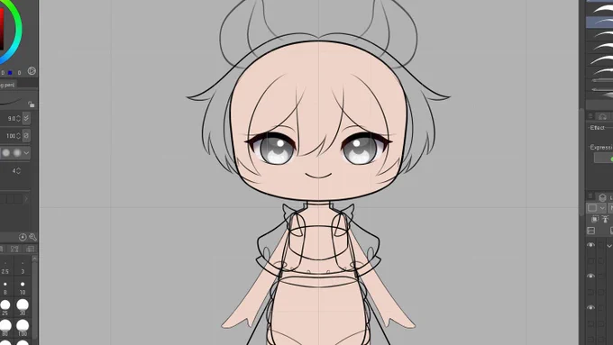 Working on a customizable chibi model! Come join me! We vibe~ 