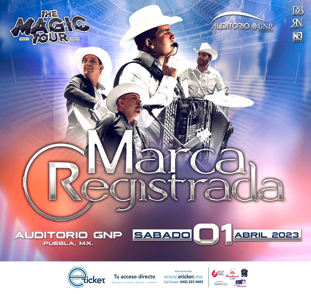 LivMagazineMx's tweet photo. Grupo Marca Registrada en Auditorio GNP Seguros, el sábado 1ro de abril a las 21:00 hrs, como parte de su nueva gira #TheMagicTour. 🎶🎤🤠
🎟️ Boletos a la venta en:
https://t.co/86sr0bqwas
@11_8_eventos https://t.co/YZE9RH2MbH