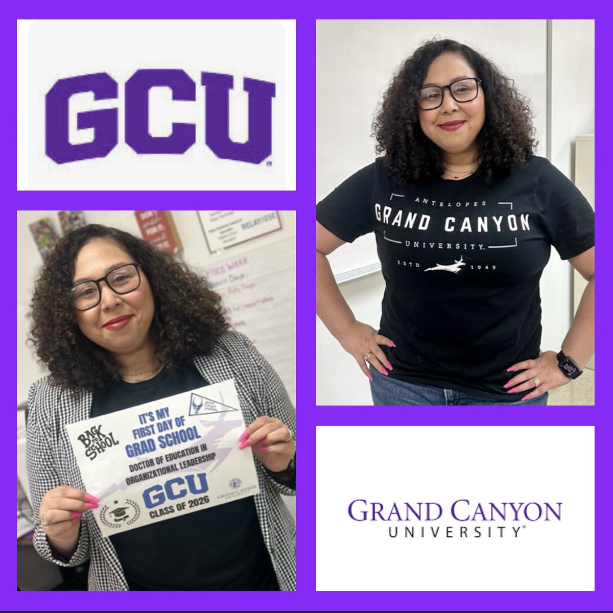 BlueStampedeAP's tweet photo. It’s my 1st day of school!✏️ I’ve been excited all week! 🤣 Today I embark on my journey to Dr. Vanessa McClain!  #gcu #lopes #lastfirstdayofschool  #leadership #doctoralcandidate #goals 🙏🏼 https://t.co/xmM6eADcC5
