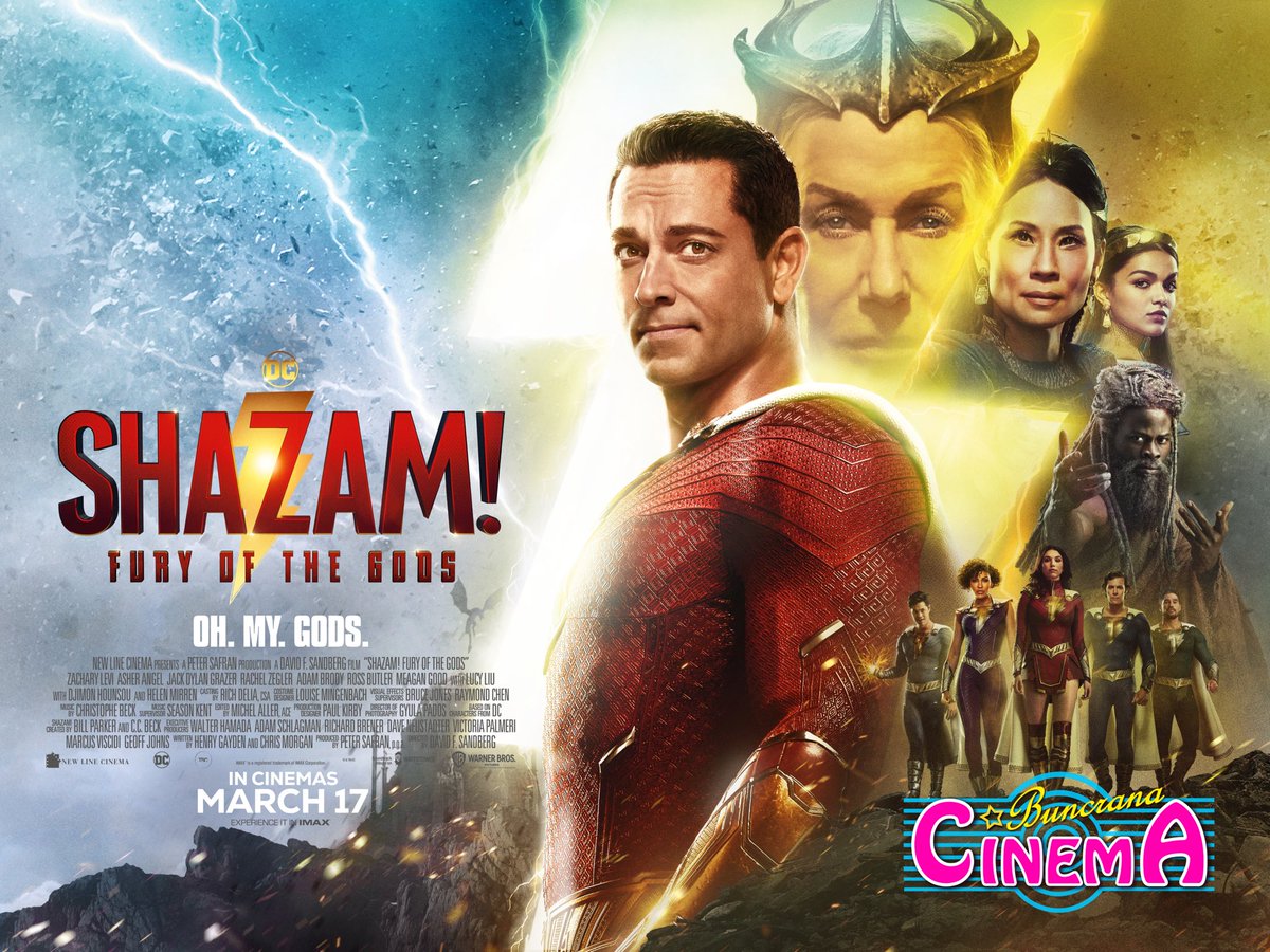 Shazam! Fury Of The Gods 🎬🍿⚡️ 
From Tomorrow Night! 

Showtimes | thecinemabuncrana.com

#Buncrana #Inishowen