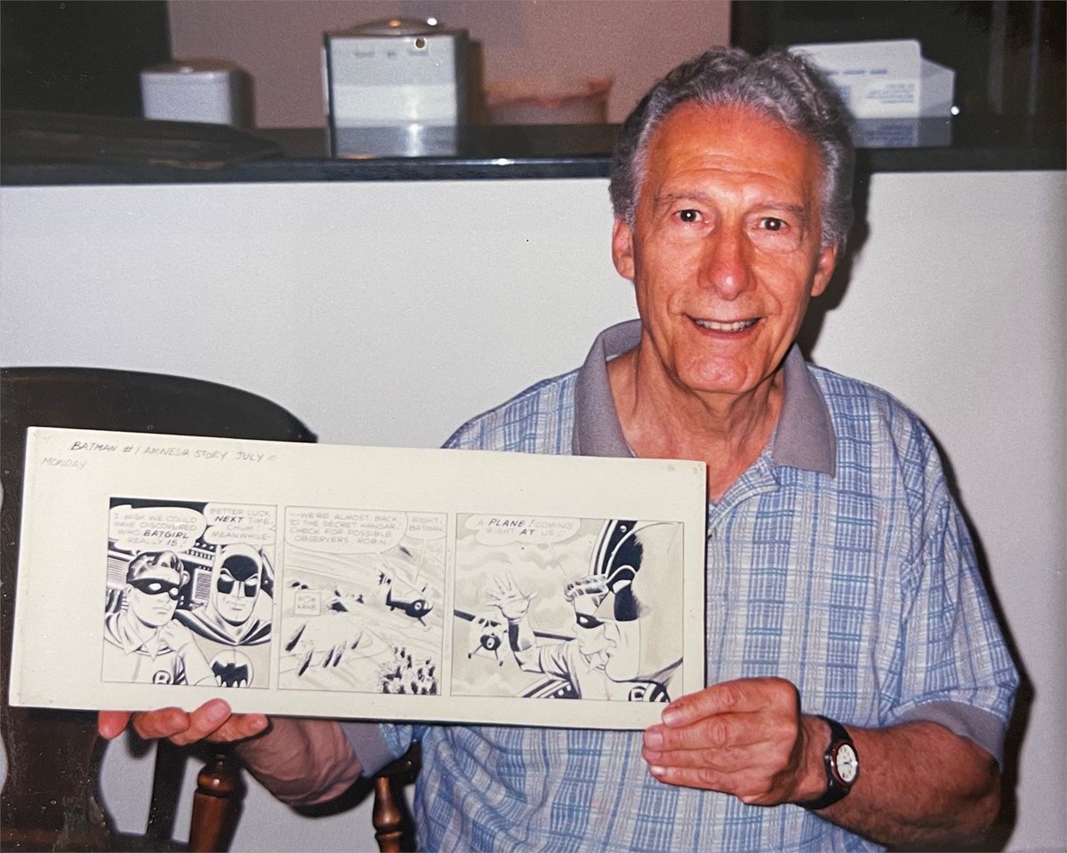 DCOfficial's tweet image. DC celebrates the life and career of artist Joe Giella. Joe was a key part of some of DC’s greatest Silver Age stories. Our deepest condolences to his family, friends and fans. Photo provided by Frank Giella.