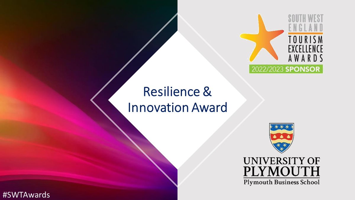 swtourismawards's tweet photo. Our next category recognises some amazing #Resilience and #Innovation and is sponsored by @PlymUniBusiness #SWTAwards https://t.co/Pff0YMiwS6
