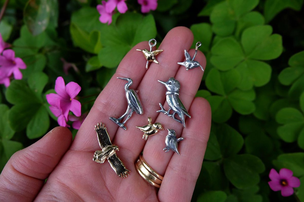 Just finished polishing the first batch of birds from my newest collection - For The Birds! So far, I haven’t been able to decide on a favorite… perhaps I will have to wear multiples!

All pieces NOW available!  brookekanani.com/necklaces