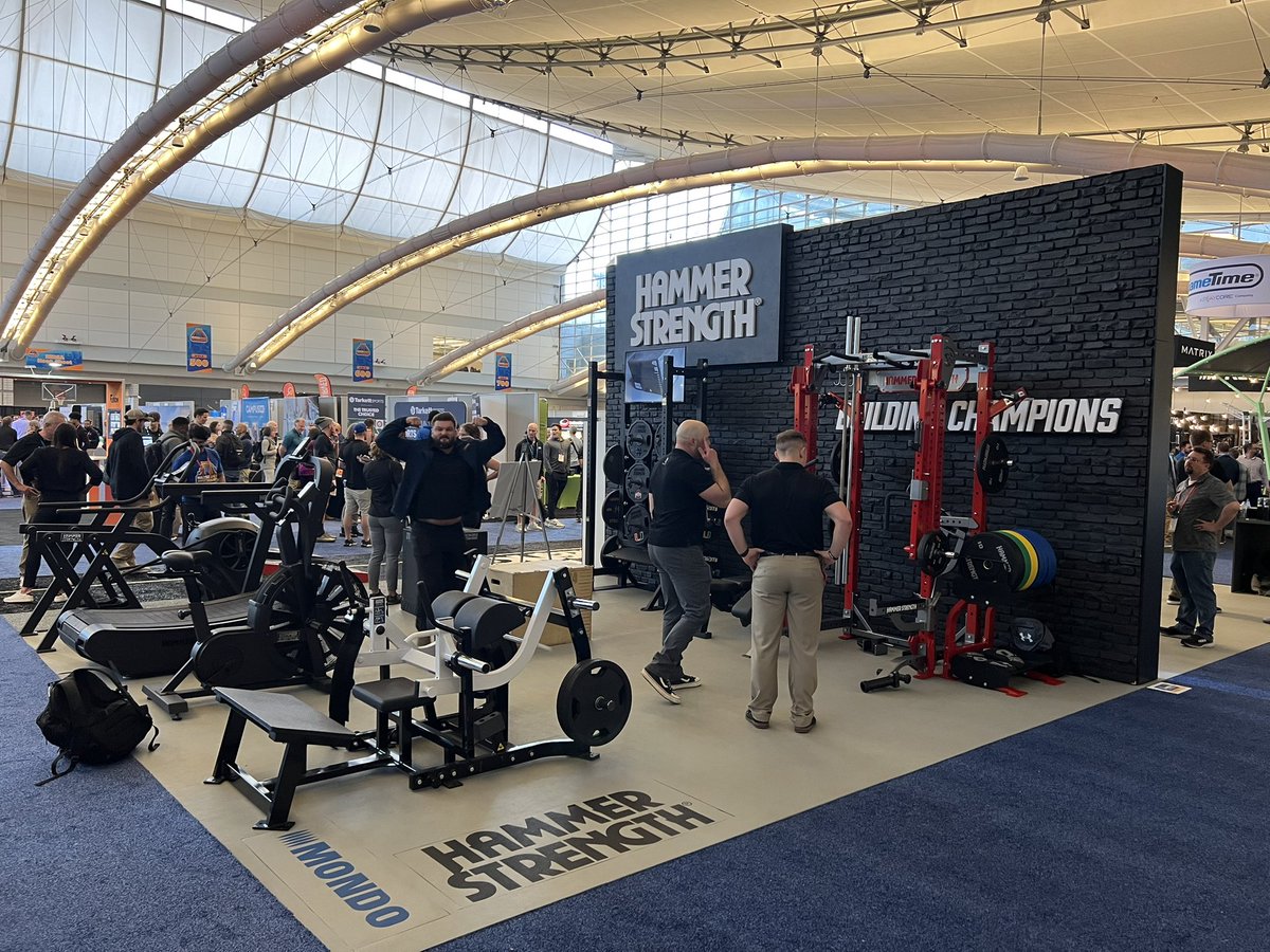 cdantzler16's tweet photo. @NIRSAlive 2023 is up and running!   Stop by the @LifeFitness @HammerStrength booth for the latest and greatest equipment that’s out there!  🔨💪💥 https://t.co/jZSLJrWoGO
