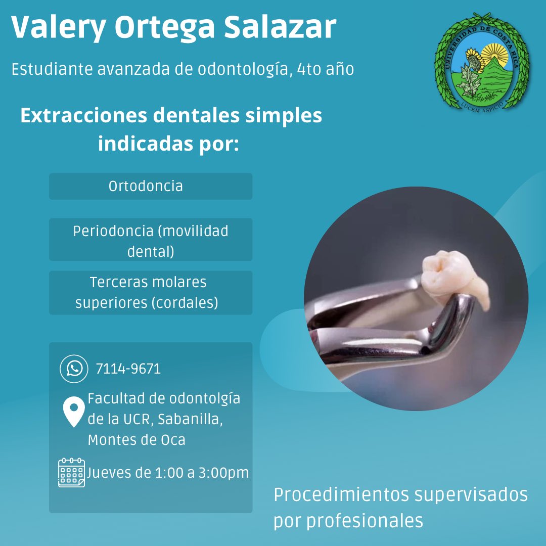 vaorsal's tweet photo. Hola!! Estoy buscando pacientes para exodoncias simples por estas razones!
Me pueden contactar por acá o al número que está en la imagen🫶🏻🫶🏻 https://t.co/OhuhxfiOZQ