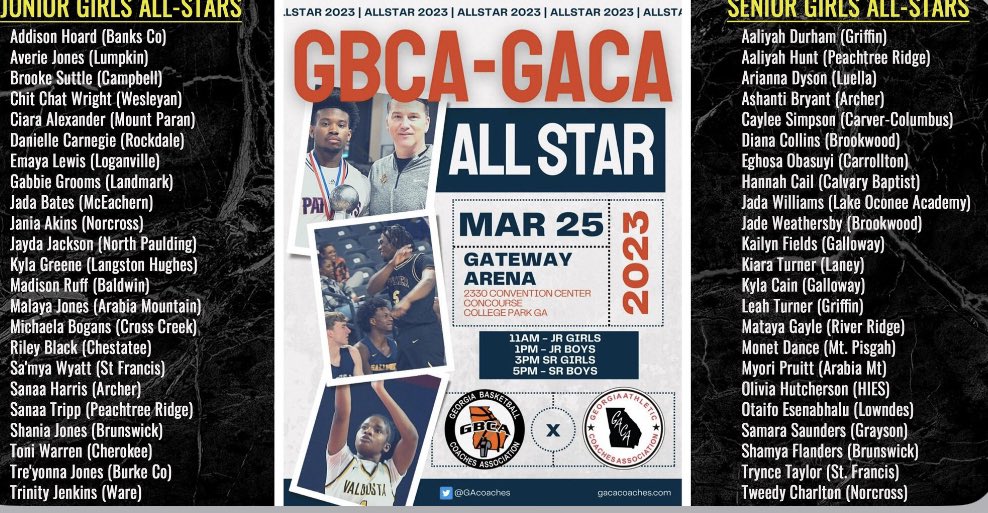Congratulations <a href="/_thelaysh0ww/">Malaya Jones</a> for being selected to the <a href="/GAcoaches/">GBCA</a> All Star Game on Saturday, 3/25 at 11a at the Gateway Arena! <a href="/KyleSandy355/">Kyle Sandy</a> <a href="/EYASports_/">EYA Sports Basketball</a>