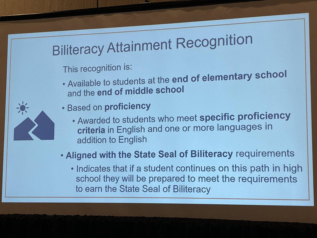 bilingualpride's tweet photo. Did you know? Besides the #SealOfBiliteracy, California also has optional #BiliteracyPathways?#Biliteracy Program Participation Recognition, Home Language Development Recognition, and #Biliteracy Attainment Recognition! Excited to learn from our amigos de California en #CABE2023 https://t.co/Z2Wk9DDZZ9