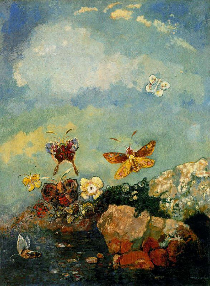 Butterflies #redon #postimpressionism wikiart.org/en/odilon-redo…