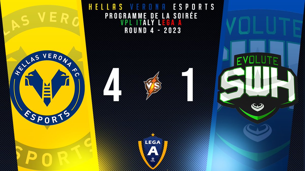 🏆 Risultati Campionato <a href="/VPLItaly/">VPL Italy 🇮🇹</a> 🏆

🔵🟡 @OPHellasVerona 🟡🔵

🆚 @EvSwH ✅ 4-1

#FIFA23 #esport #11vs11 #Xbox #clubpro #vplitaly #HellasVeronaFC
