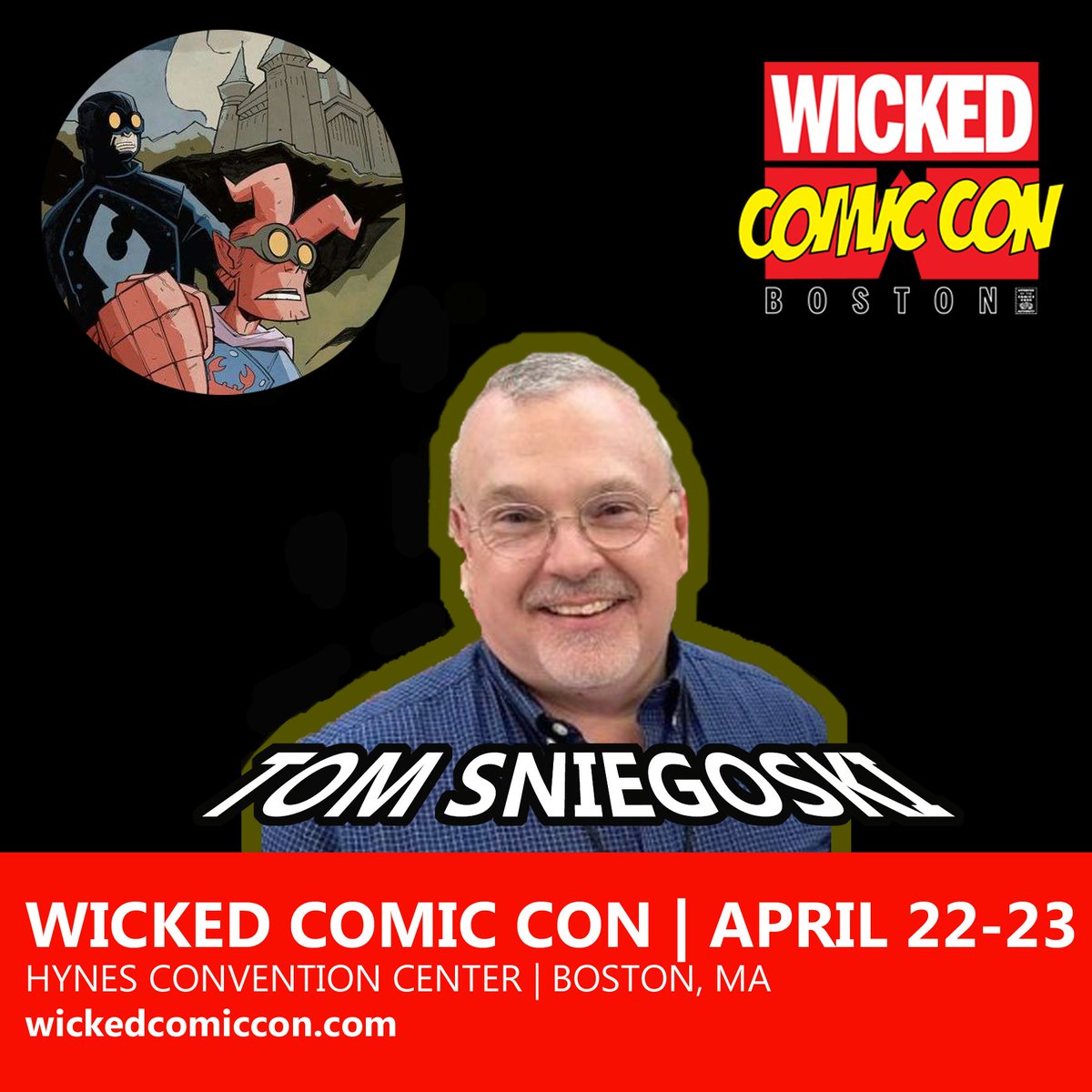 wickedcomiccon's tweet photo. Writer Tom Sniegoski joins us for #WickedComicCon on April 22-23 at the Hynes Convention Ctr in #Boston! 

Get tickets now: https://t.co/Qsa8fQURmJ
Kids 12 &amp; under get FREE admission

#TomSniegoski #YoungHellboy #Vampirella
#ComicCon #ComicArt #ComicBooks #comics #comicon https://t.co/VzkTzfUOcn