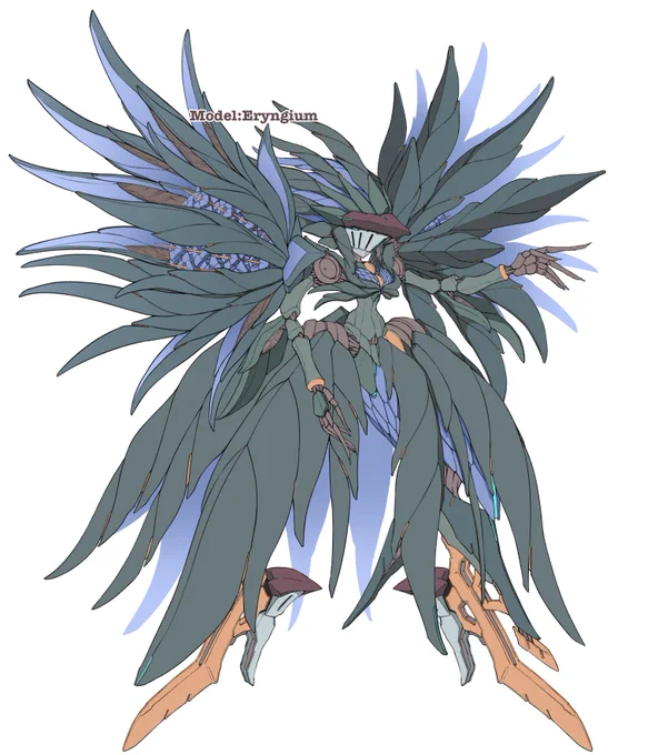 億年ぶり新作お花ロボット〜エレンジウムちゃんです青く刺状の葉や花が特徴的なお花ですエリンギはこの子の根っこから寄生して生えるそうですよエリンギ美味しい言ってたら春になりました 