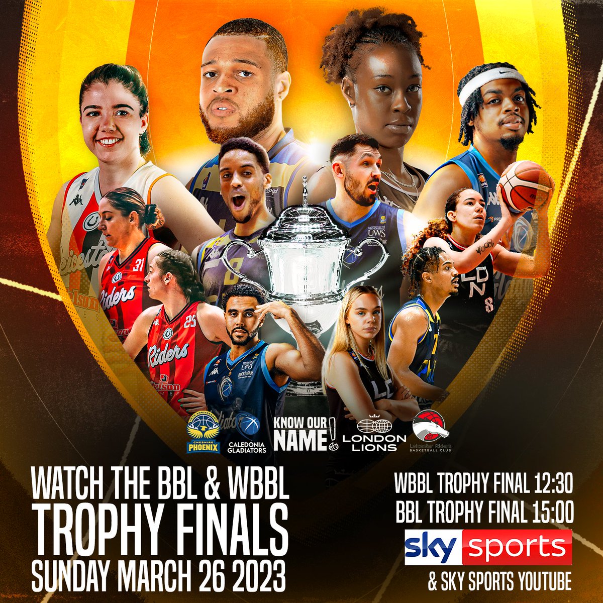 britishbasketm's tweet photo. 🤔 Did you miss out on tickets for the sell-out #BritishBasketball Trophy Finals this Sunday!? Don't worry, you can watch LIVE on @SkySports! 

🏆📺Click below to tune in live on YouTube on Sunday afternoon!

#KnowOurName