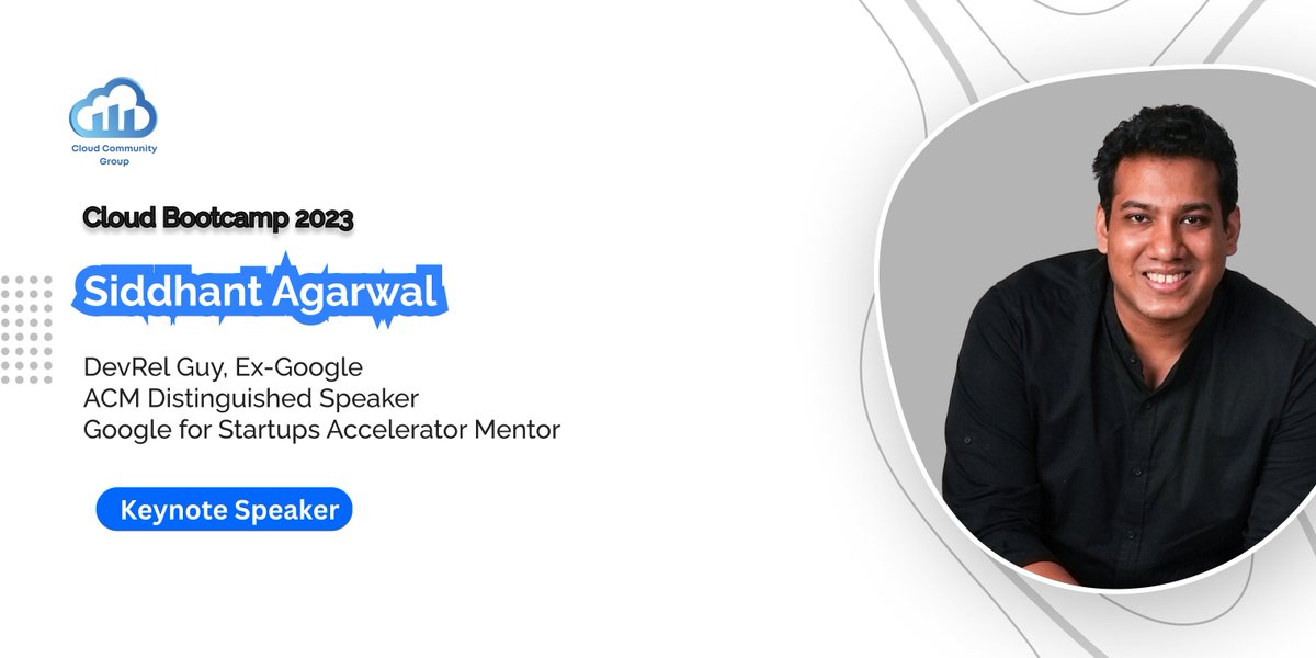 thecloudfolk's tweet photo. Super excited to share the Keynote Speaker for Cloud Bootcamp 2023!☁️

Siddharth Agarwal has been very active in communities😍.  He has led the ecosystem at Beahead and Google 🔥before joining as a community manager at neo4j

#bootcamp #learning #cloud #azure #gcp #aws #students https://t.co/b0JCuWBnrU