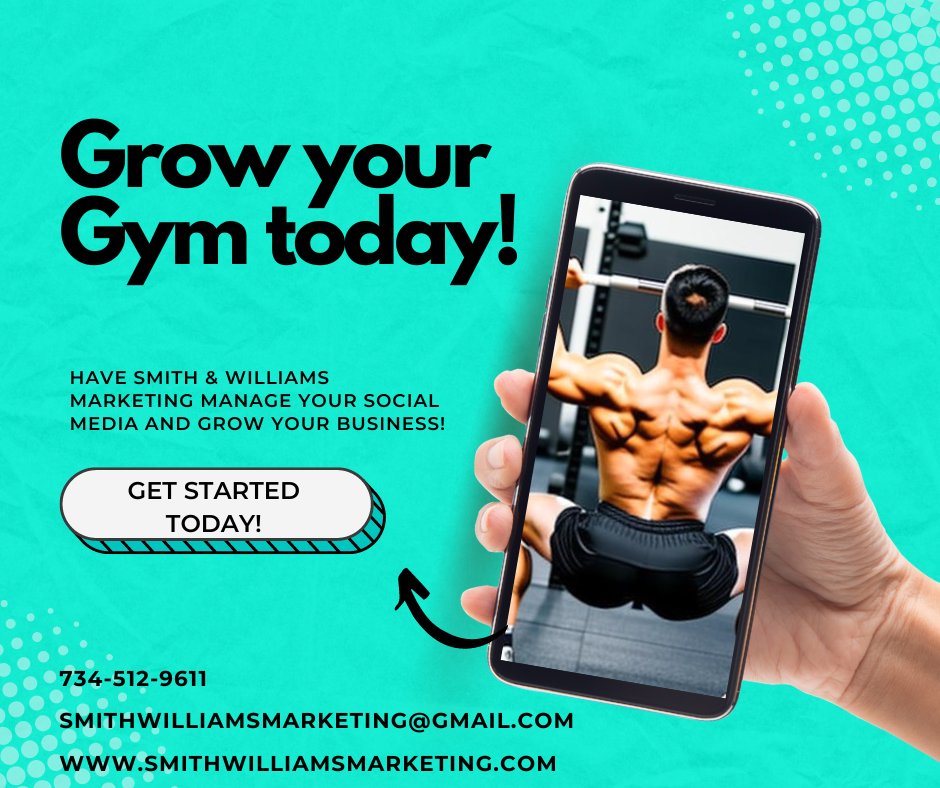 Have us help grow your gym!

#gymowner #gyms #gym #gymmarketing #smallbusinessmarketing #smithandwilliamsmarketing #smallbusinessmarketingtips #gymowners #socialmediamanagement