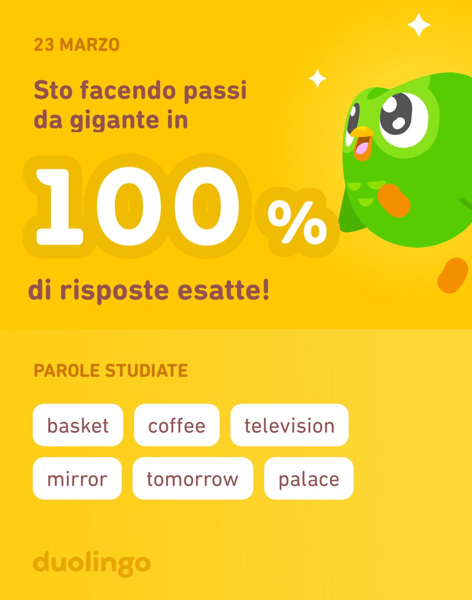 BrunoSavoldelli's tweet photo. Sto studiando inglese su Duolingo! È gratis, efficace e divertente. https://t.co/6hp1WTNNoJ