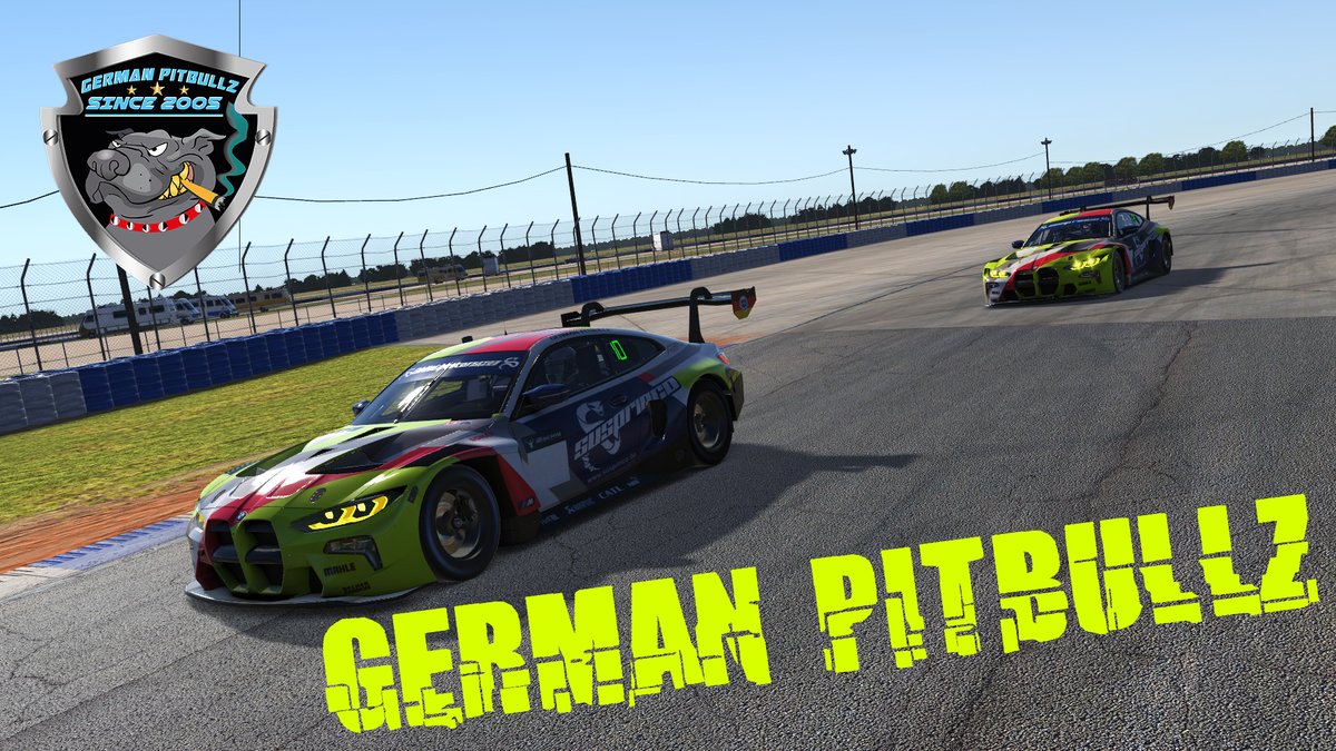 Ich bin nun Offiziell Team Member bei German Pitbullz! 🐺

Unser erstes Endu Rennen findet am 25.03.2023 in #iRacing auf dem Sebring statt. Rennstart ist ca 8Uhr.

Auf eine gute und erfolgreiche gemeinsame Zeit! 🥳

#Team #simracing #iRacing #Sebring12