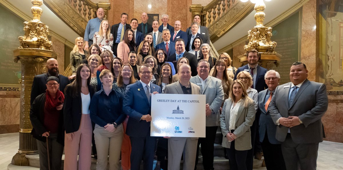 UNC_Colorado's tweet image. Greeley Day at the Capitol returned this year, allowing President Feinstein, deans, staff and students to promote Greeley and the university with state legislators. The event is a collaborative effort between UNC and key community leaders.
ow.ly/2S0350NqBH7