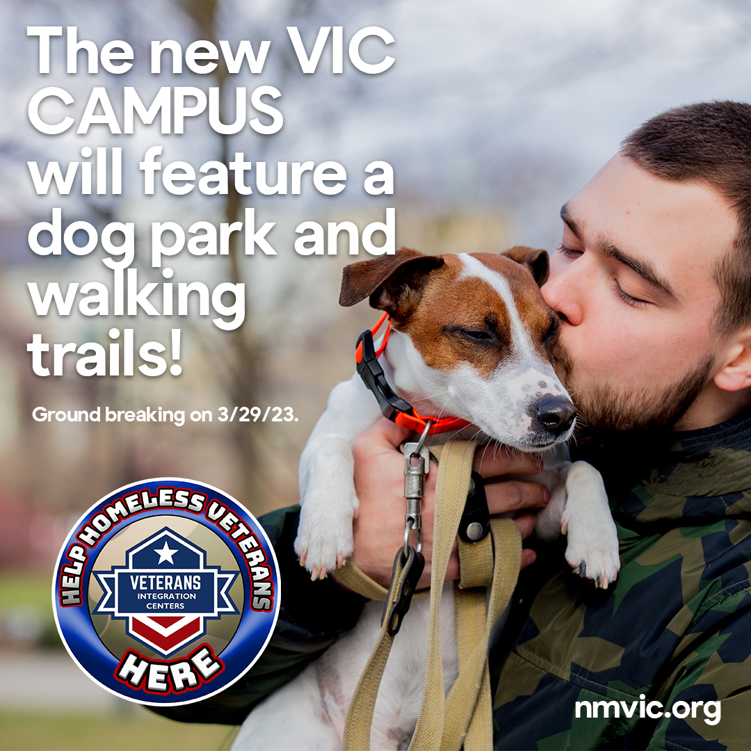 nmvic's tweet photo. It's a BIG deal! How big? Room for a dog park & walking trails. #Veterans with their own space/not sharing bunk space with another recovering vet. March 29th, a new VIC arrives to end #Vet #homelessness.
https://t.co/agfR4LfBRy
#nmvic #veteranorganization #nonprofitorganization https://t.co/QLQXA0SmAL