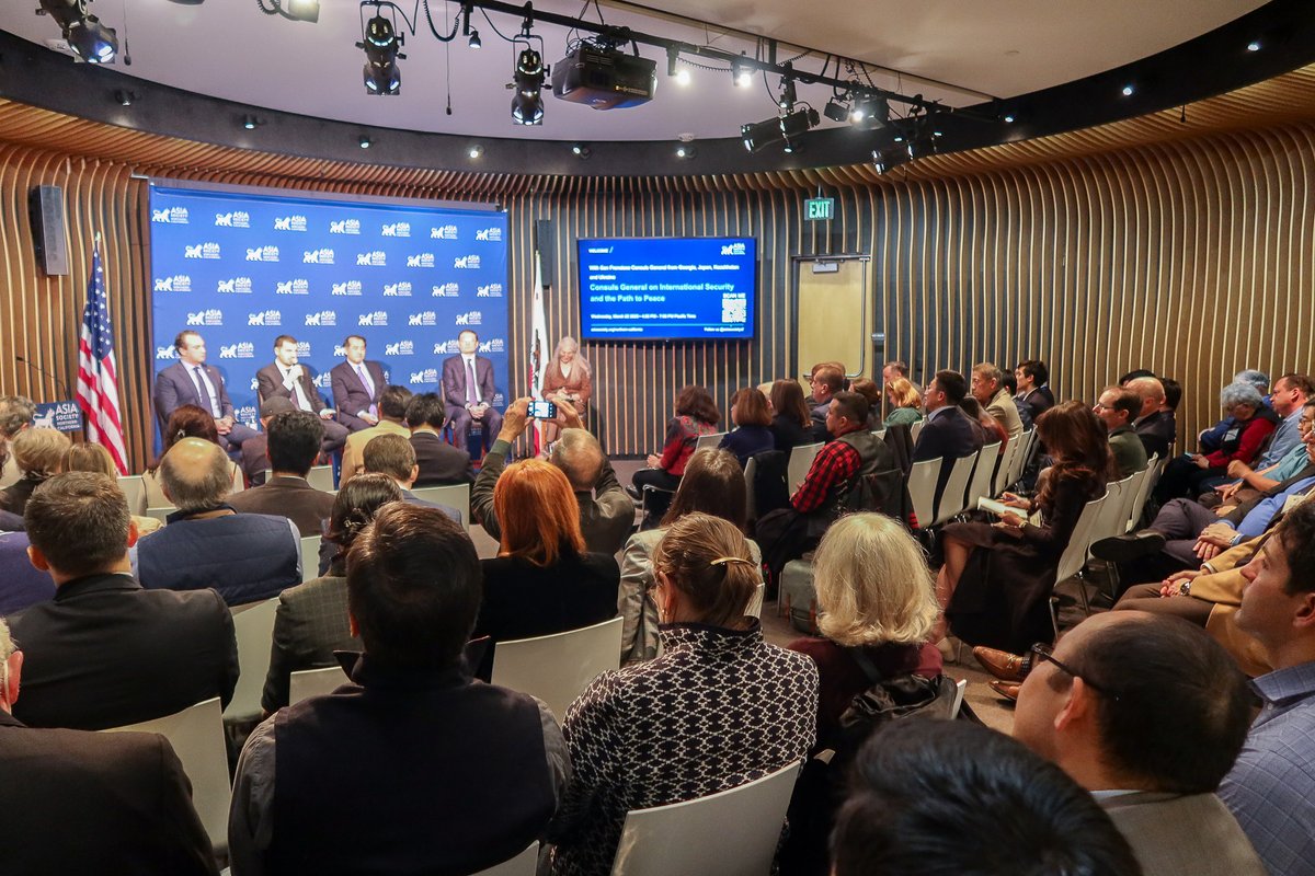 Honored to join fellow Consuls General Azamat Abdraimov of Kazakhstan, @dkushneruk of @UKRinSF, and @LevanBeridzeCG of Georgia for a panel on peace & international security. Thank you @asiasocietysf for hosting this timely discussion!