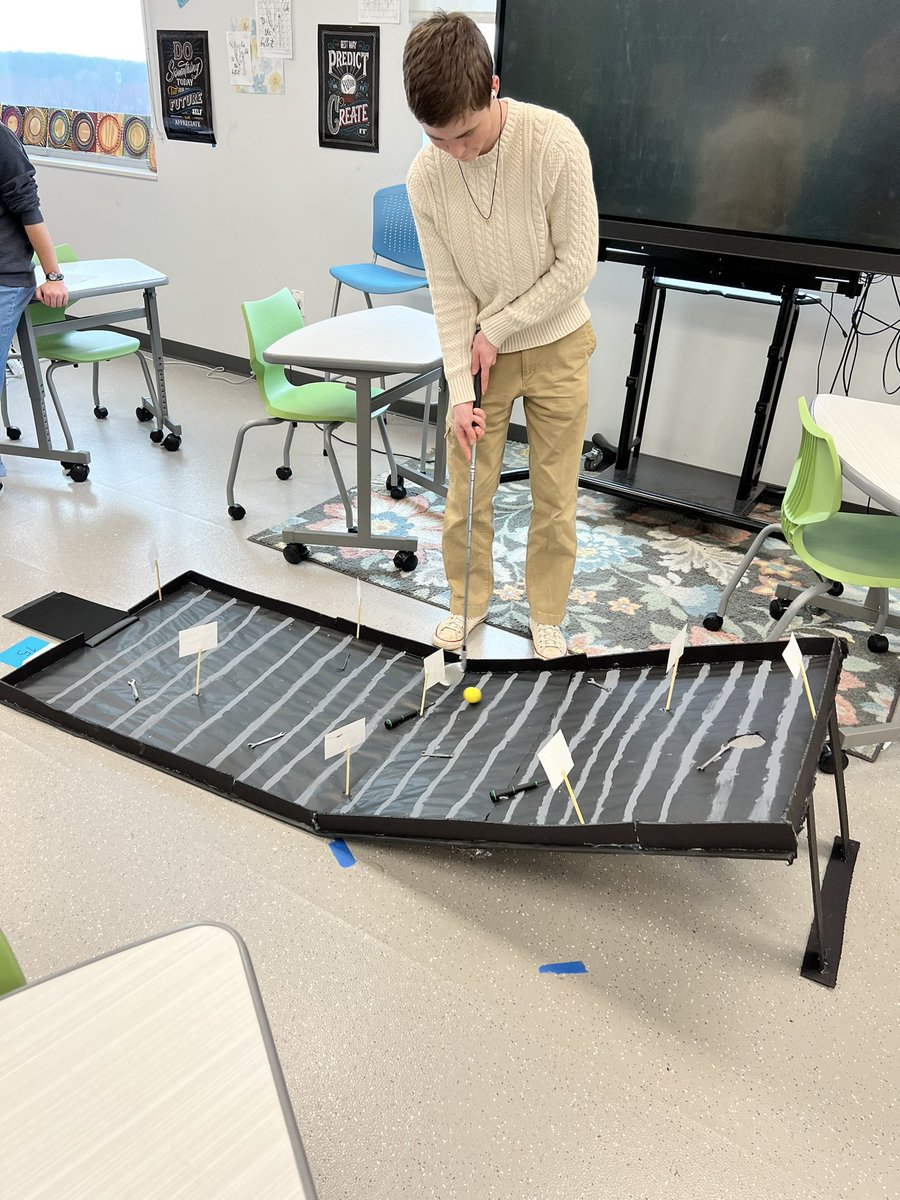 Today and tomorrow we are mini golfing! It’s not everyday you get to turn the top floor of your high school into a 28 hole course, but it’s amazing when you do! #ourBMSA #integration #stemproject