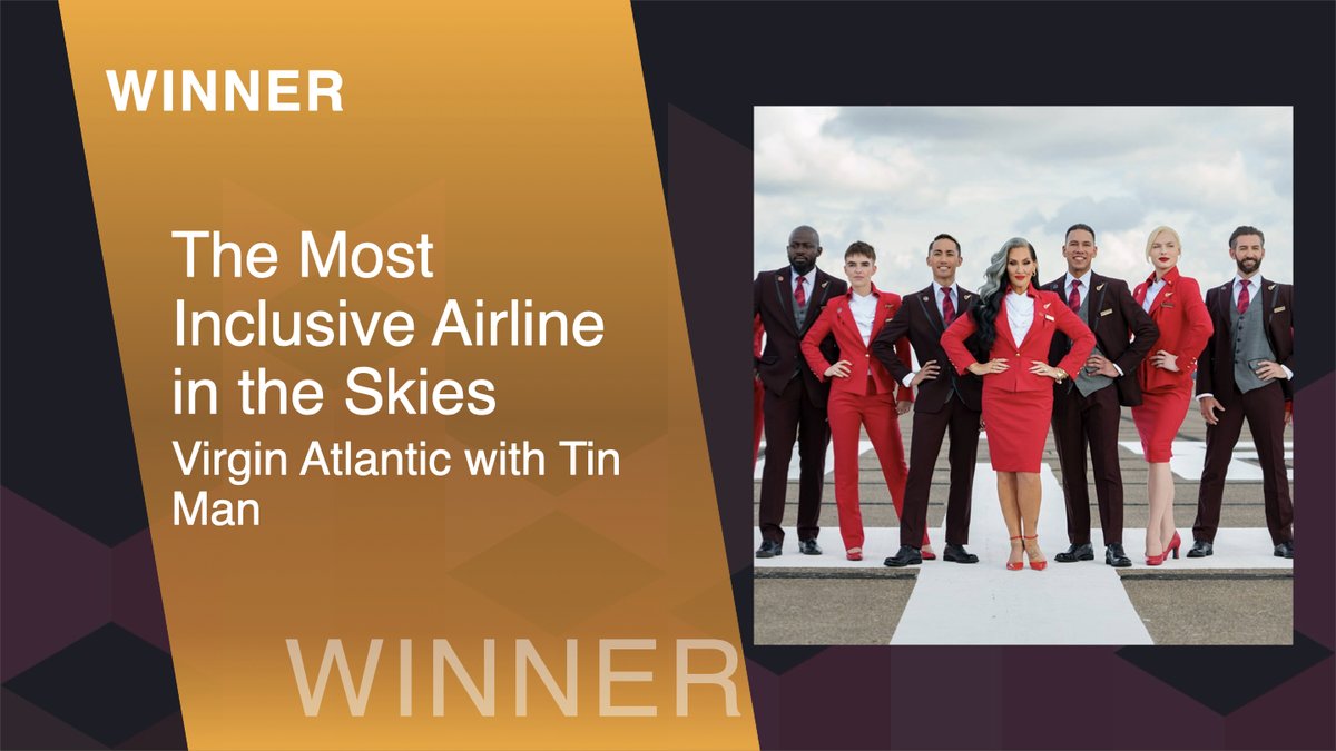 #SABREAwardsEMEA SUPERIOR ACHIEVEMENT IN BRAND-BUILDING WINNER: The Most Inclusive Airline in the Skies  - Virgin Atlantic with  <a href="/tinmancomms/">Tin Man</a>