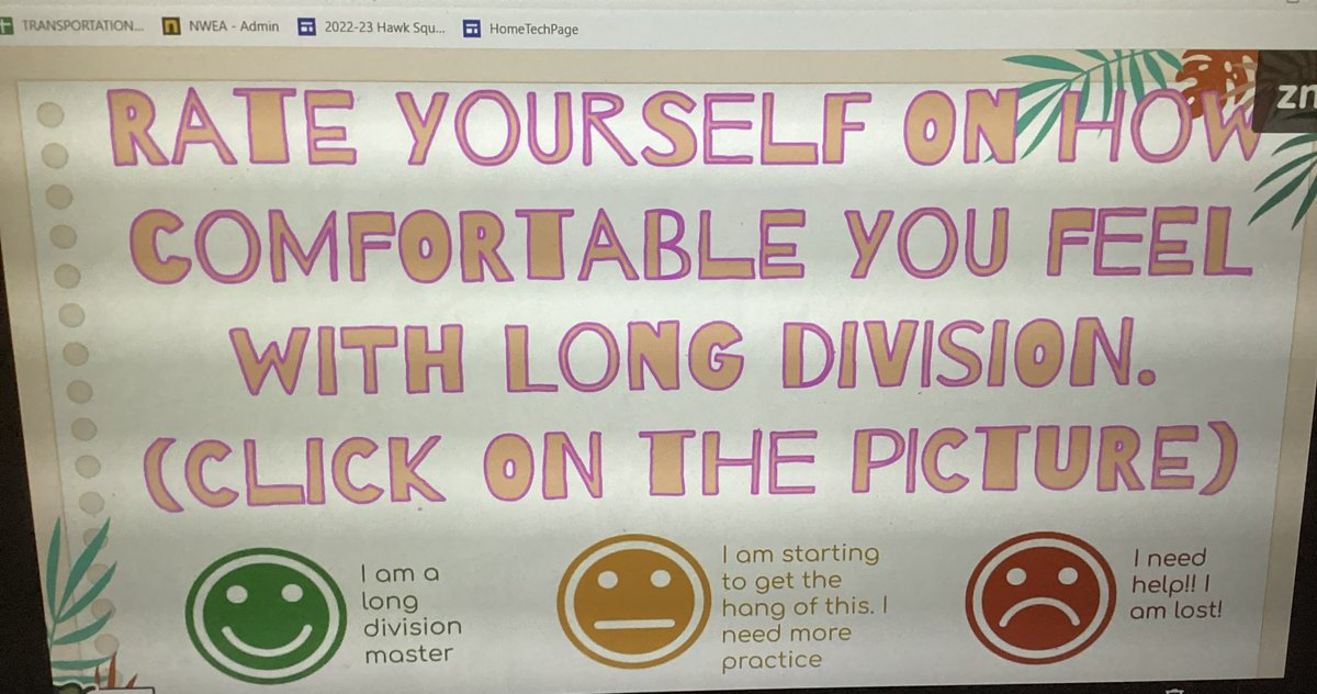 MrsZeigler's tweet photo. Thank you Mrs. King @Hughes_Hawks for checking in with your mathematicians to know how they feel about the progression of their learning. This makes for an excellent writing prompt in their math journals too! ❤️@NorthwestMATH #IamNISDmath https://t.co/AWN9B4KCy3