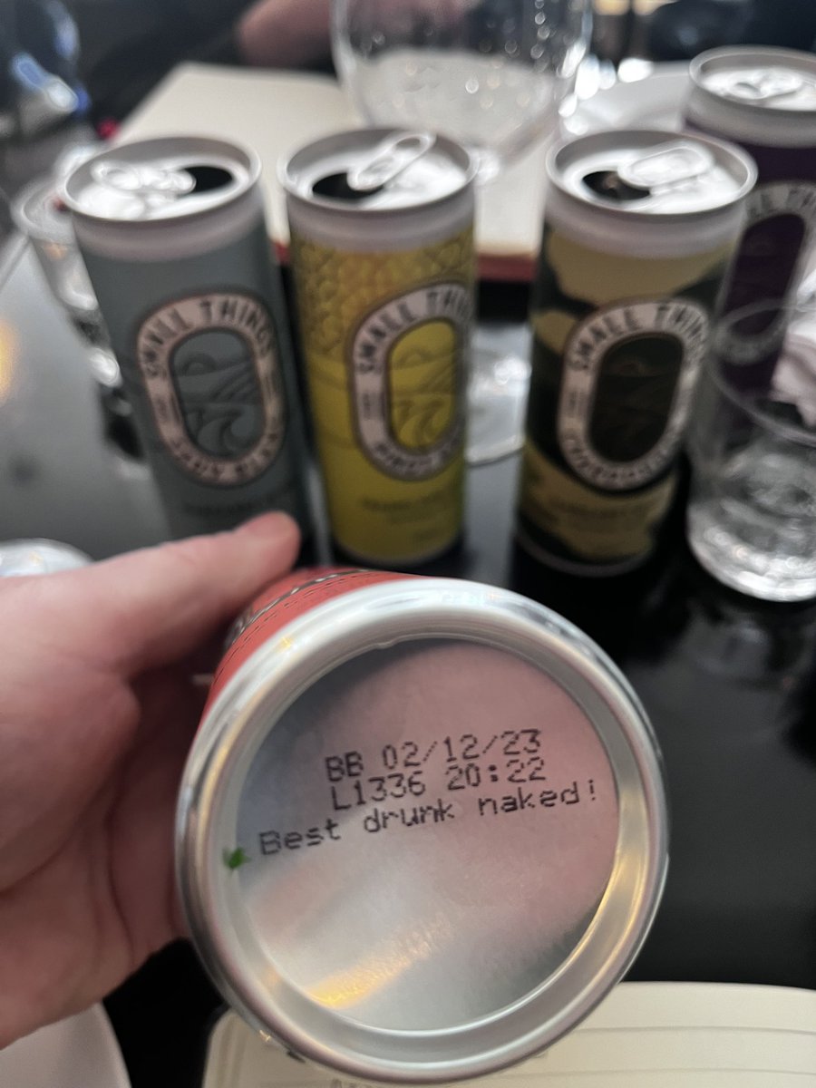 littlebedwyn's tweet photo. Great to catch up with @smallthingswine &amp; Ian the founder/winemaker &amp; the guy who filmed Chateau Chunder over a decade ago - prime Margaret River wines in eco friendly cans - impressive Sauvignon Blanc that was more Pouilly Fume than Cat’s Pee &amp; Rose in a Black Can for the man 🌹 https://t.co/pim0xyqSZI