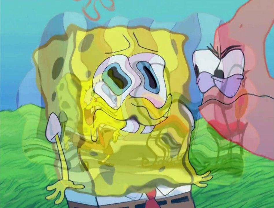 What following episode is this scene with a sad crying SpongeBob