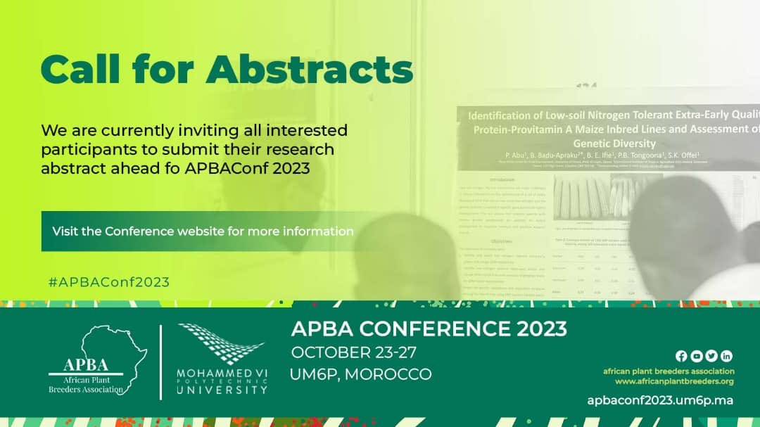 EY_Danquah's tweet photo. https://t.co/sDUsaX9iUt. Submit an abstract now. It’s going to be a great conference. ⁦@CGIAR⁩ ⁦@CGIAR_EiB⁩ ⁦@IITA_CGIAR⁩ ⁦@CIMMYT⁩ ⁦@BiovIntCIAT_eng⁩ ⁦@Cirad⁩ ⁦@AfricaRice⁩ ⁦@ICRISAT⁩ ⁦@WorldVegCenter⁩ ⁦@ICARDA⁩ https://t.co/aeIRr9KBaO