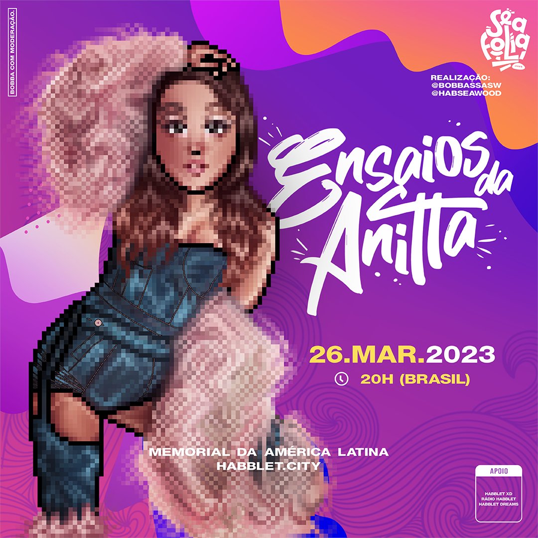 HabSeawood's tweet image. Eita que domingo a gente vai ensaiar com a Patroa! Quem aí vai se Envolver muito na ressaca de carnaval da #SeaFolia? A Jogação será daquele jeitão: gnt bonita + @BobbassaSW. Não perca! #BobbaComModeração. 

Cobertura: @rhabblet
Apoio: @HabbletXD, @rhabblet e @HabbletDreams