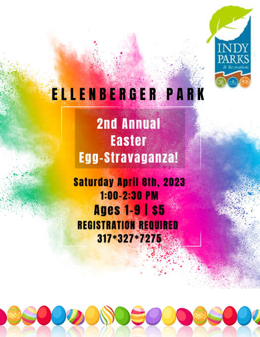 #Easter Egg Hunt at <a href="/EllenbergerPark/">Friends of Ellenberger Park</a> ! Sat April 8th @ 1pm EST!

Register by calling the Parks number below!

#irvington #eastside #indy <a href="/indywithkids/">Indy with Kids</a>