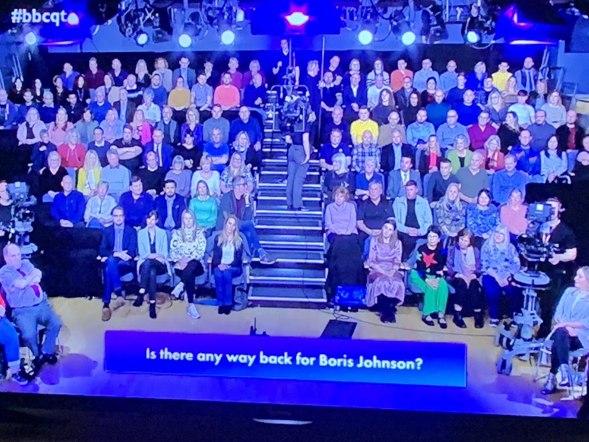 Unanimously no one in the #bbcqt audience believes #Boris was telling the truth to the Privileges Committee.  

Boris in finished and Boris sycophants like JRM and Nadine need to remember this. 

#bbcquestiontime #questiontime #toriesliedpeopledied