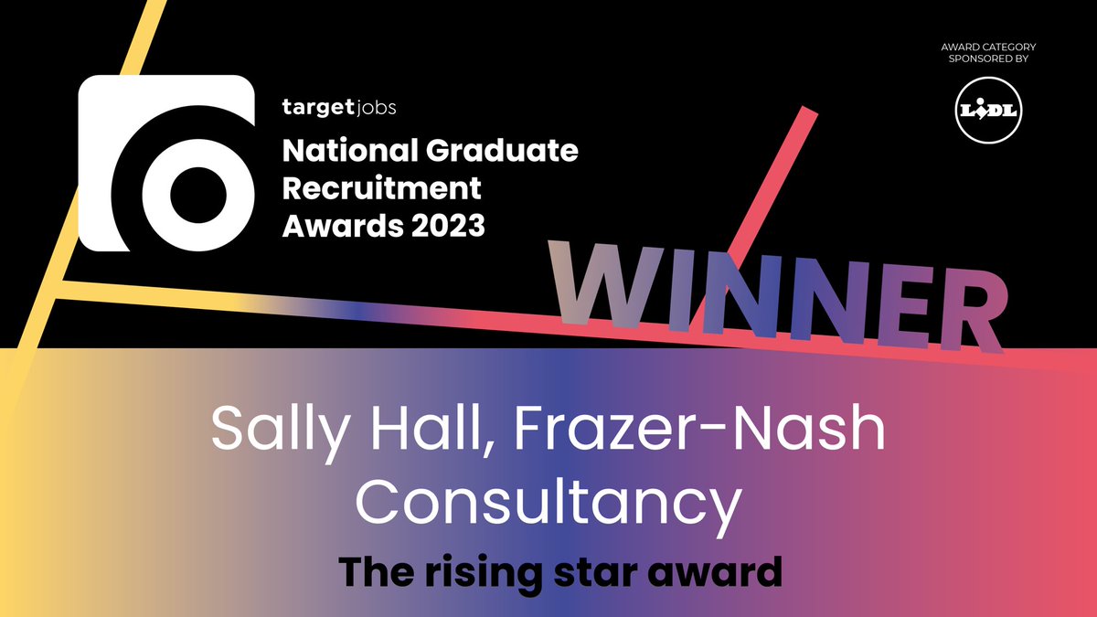 Congratulations to Sally Hall from Frazer-Nash Consultancy @frazer_nash. Sponsored by @LidlGB #TJAwards2023