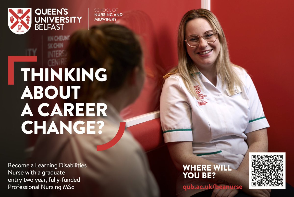 QUBSONM's tweet photo. Thinking about a career change? Are you a graduate?
Come & talk to us TOMORROW about our Graduate Entry Masters: Professional Nursing in all fields
Tues 28th Mar 5-7pm
Medical Biology Centre, QUB
Register here: https://t.co/Jb7hqGhAOZ https://t.co/3Wjn1PNczD