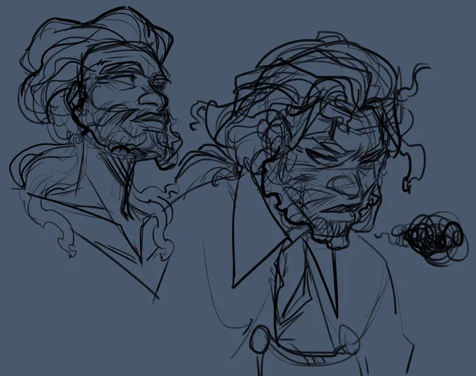 osafilo ran headlong into harpies a few sessions back leading to my First Ever Death Saving Throws!! but he's okay! mostly. also some doodles i did on a laptop while my PC was being dumb and broken + the only thing i managed for valentine's day, very serious arts only 