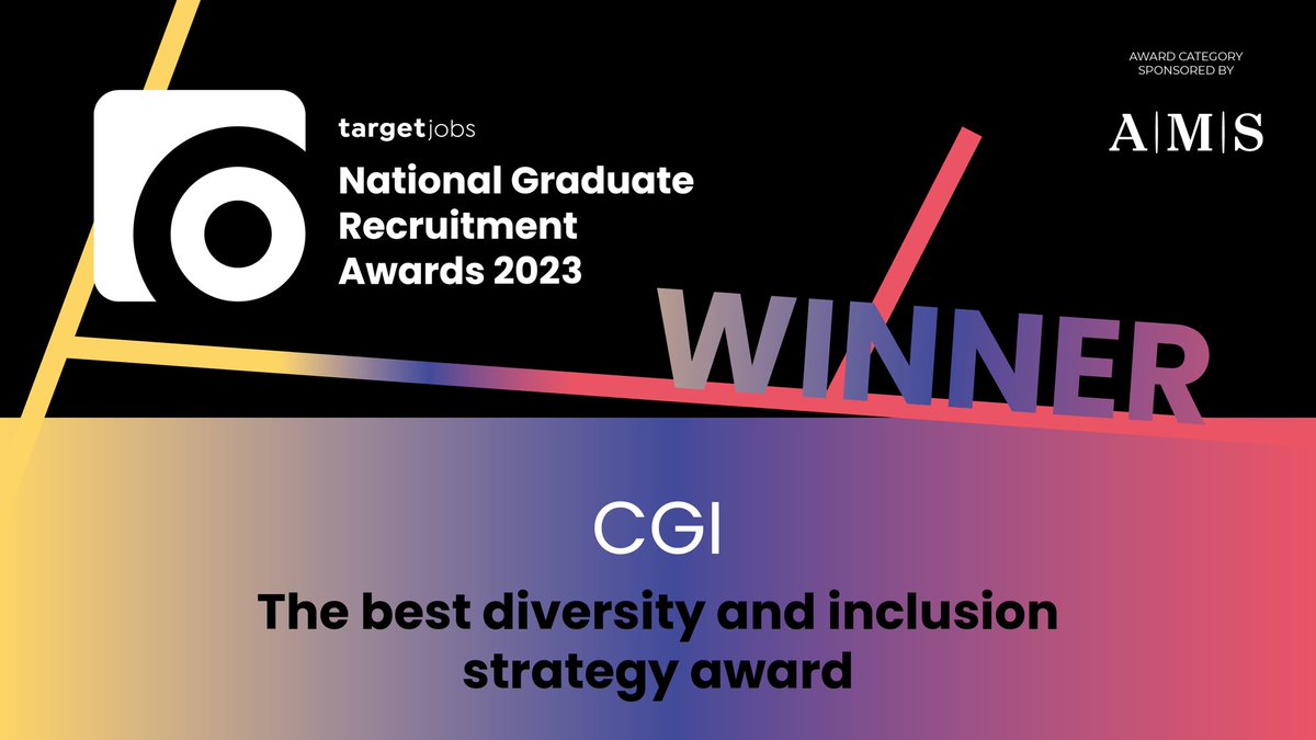 Leading the way… it’s @CGI_UKNEWS @CGI_UK_Careers. Thank you @WeAreAMS #TJAwards2023